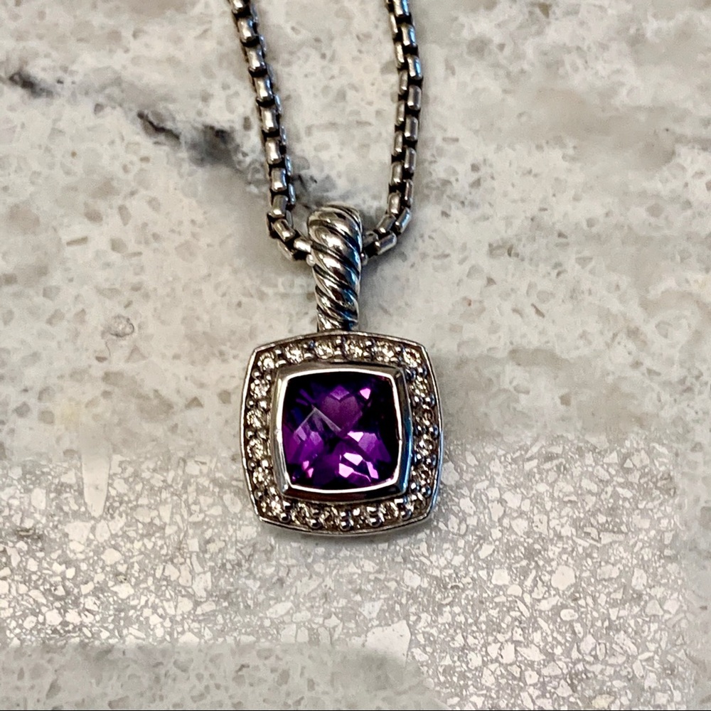 David Yurman Albion Amethyst Necklace w/ Diamonds